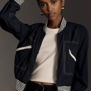 NWT Anthropologie Navy windbreaker jacket